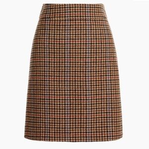 J. Crew Brown and Tan high waisted Houndstooth Mini Skirt, Size 8